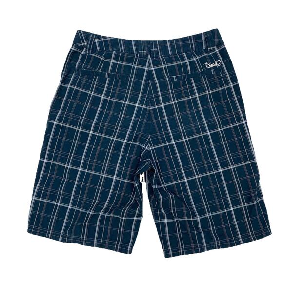 O’Neill Men’s Plaid Shorts Blue White Check Size 32 Casual Golf Skate Surf Style - Picture 1 of 11